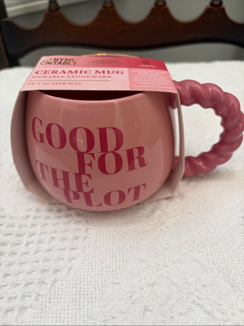 Thyme & Table Pink 'Good For The Plot' Ceramic Mug